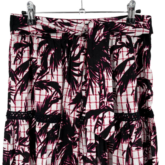 NWT - DIANE VON FURSTENBERG Lucia Tiered Cotton Midi Skirt in Palm White - Sz 6 - Picture 4 of 12